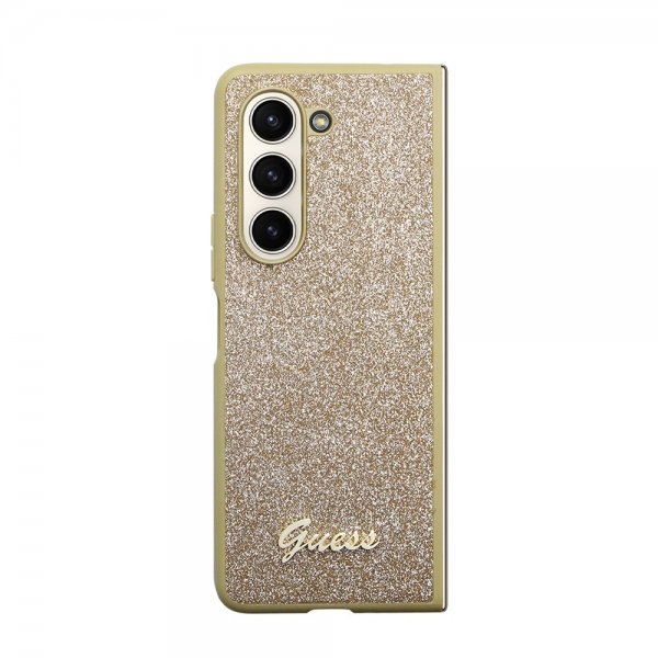 Guess Samsung Galaxy Z Fold 5 Deksel Glitter Flakes Metal Logo Gull
