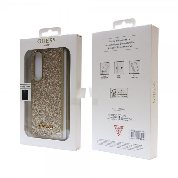 Guess Samsung Galaxy Z Fold 5 Deksel Glitter Flakes Metal Logo Gull