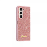 Guess Samsung Galaxy Z Fold 5 Deksel Glitter Flakes Metal Logo Rosa