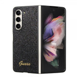 Guess Samsung Galaxy Z Fold 5 Deksel Glitter Flakes Metal Logo Svart