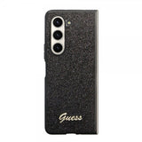 Guess Samsung Galaxy Z Fold 5 Deksel Glitter Flakes Metal Logo Svart