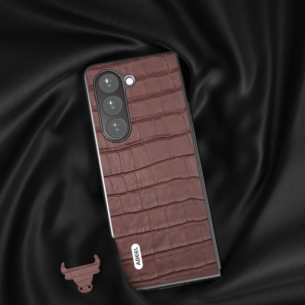 ABEEL Samsung Galaxy Z Fold 5 Deksel Krokodille tekstur Brun