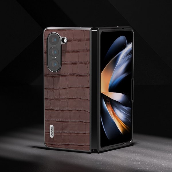 ABEEL Samsung Galaxy Z Fold 5 Deksel Krokodille tekstur Brun