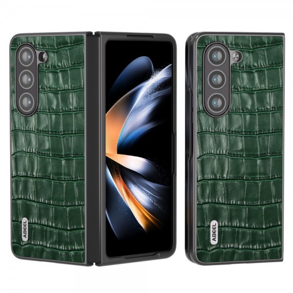ABEEL Samsung Galaxy Z Fold 5 Deksel Krokodille tekstur Grønn