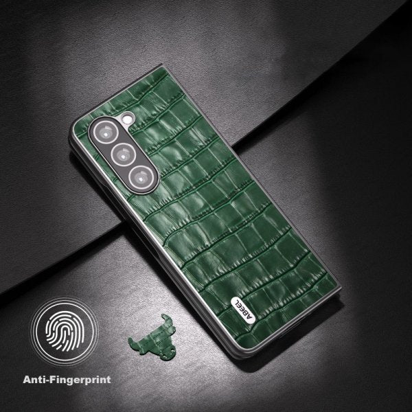 ABEEL Samsung Galaxy Z Fold 5 Deksel Krokodille tekstur Grønn
