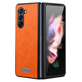 Sulada Samsung Galaxy Z Fold 5 Deksel Skinntekstur Oransje