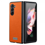 Sulada Samsung Galaxy Z Fold 5 Deksel Litchi Oransje