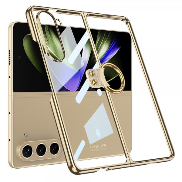 GKK Samsung Galaxy Z Fold 5 Deksel med Ringholder Gull