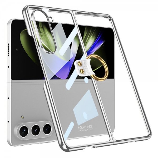 GKK Samsung Galaxy Z Fold 5 Deksel med Ringholder Sølv