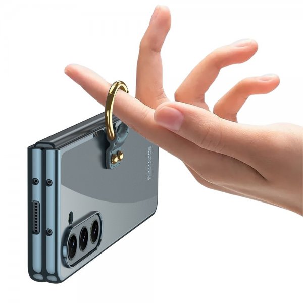 GKK Samsung Galaxy Z Fold 5 Deksel med Ringholder Sølv