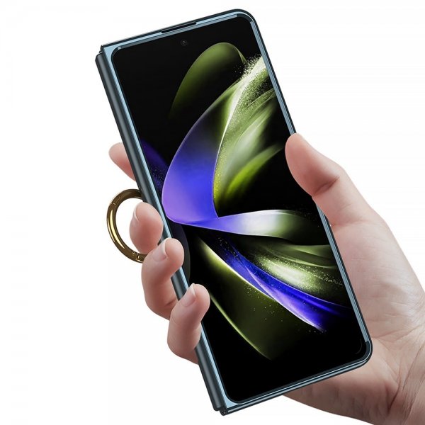 GKK Samsung Galaxy Z Fold 5 Deksel med Ringholder Sølv