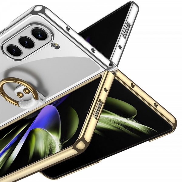 GKK Samsung Galaxy Z Fold 5 Deksel med Ringholder Sølv