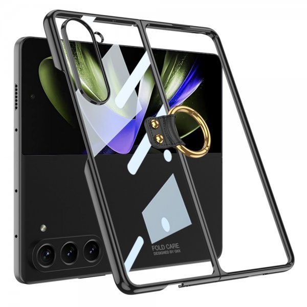 GKK Samsung Galaxy Z Fold 5 Deksel med Ringholder Svart