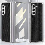 GKK Samsung Galaxy Z Fold 5 Deksel Belagt Kant Karbonfiber Svart
