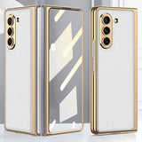 GKK Samsung Galaxy Z Fold 5 Deksel Belagt Kant Hvit