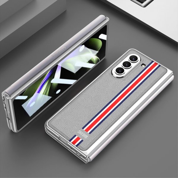 GKK Samsung Galaxy Z Fold 5 Deksel Stripe Grå