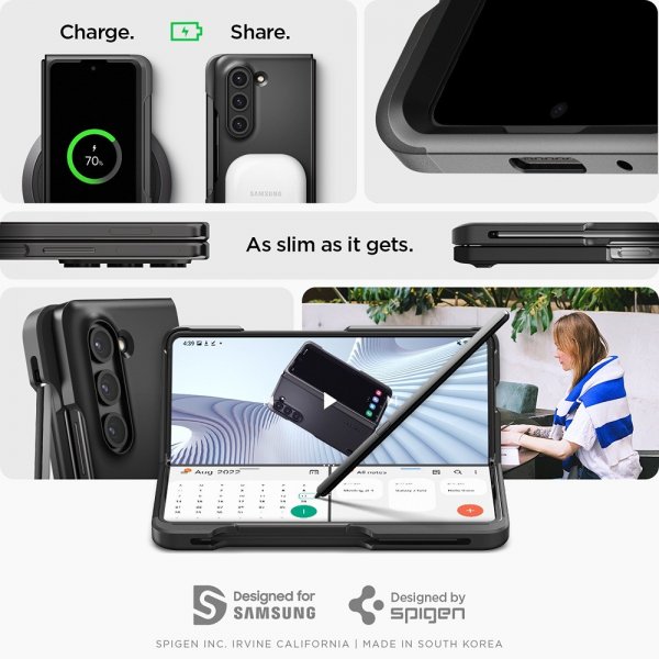 Spigen Samsung Galaxy Z Fold 5 Deksel Thin Fit P Svart