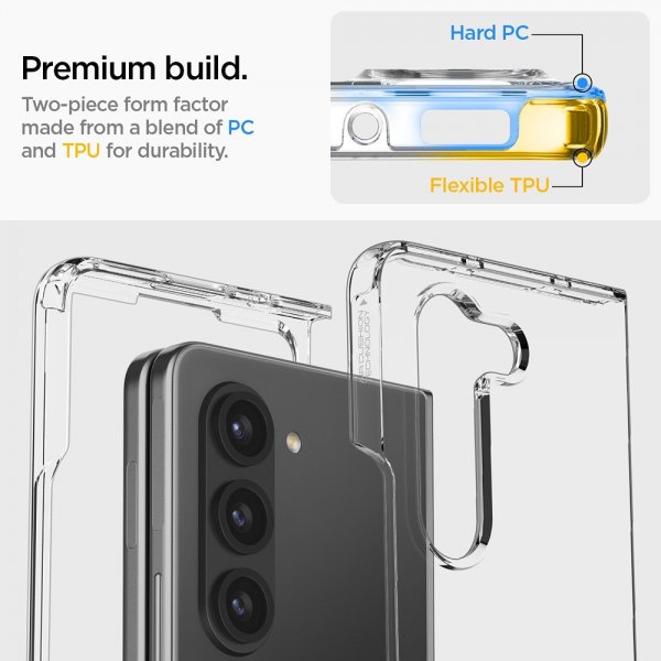 Spigen Samsung Galaxy Z Fold 5 Deksel Ultra Hybrid Crystal Clear