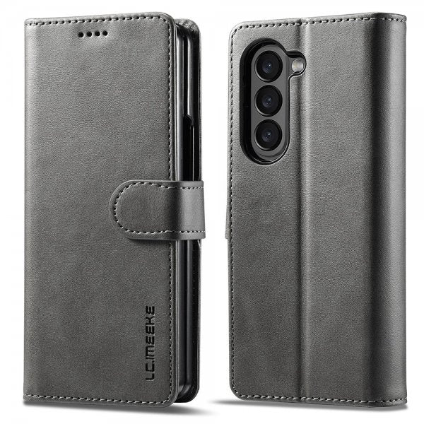 Lc.Imeeke Samsung Galaxy Z Fold 6 Etui med Kortlomme stativfunksjon Grå