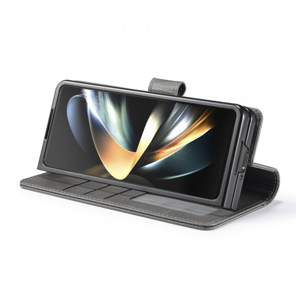 Lc.Imeeke Samsung Galaxy Z Fold 6 Etui med Kortlomme stativfunksjon Grå