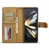 Lc.Imeeke Samsung Galaxy Z Fold 6 Etui med Kortlomme stativfunksjon Lysebrun