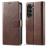 Lc.Imeeke Samsung Galaxy Z Fold 6 Etui med Kortlomme stativfunksjon Mørkebrun