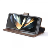 Lc.Imeeke Samsung Galaxy Z Fold 6 Etui med Kortlomme stativfunksjon Mørkebrun