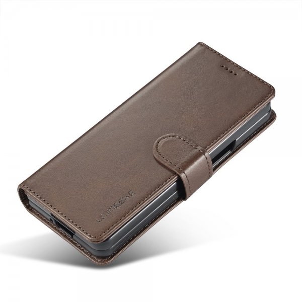 Lc.Imeeke Samsung Galaxy Z Fold 6 Etui med Kortlomme stativfunksjon Mørkebrun