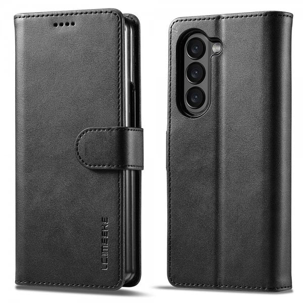 Lc.Imeeke Samsung Galaxy Z Fold 6 Etui med Kortlomme stativfunksjon Svart