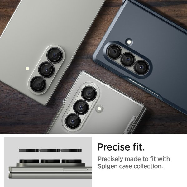 Spigen Samsung Galaxy Z Fold 7 Kamerabeskytter GLAS.tR EZ Fit Optik Pro 2-pakning Svart