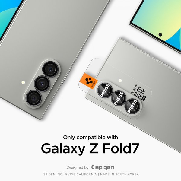 Spigen Samsung Galaxy Z Fold 7 Kamerabeskytter GLAS.tR EZ Fit Optik Pro 2-pakning Svart