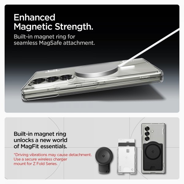 Spigen Samsung Galaxy Z Fold 7 Deksel Ultra Hybrid Pro MagFit Clear White