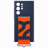 Samsung Original Galaxy S22 Ultra Deksel Silicone Cover with Strap Navy