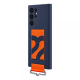 Samsung Original Galaxy S22 Ultra Deksel Silicone Cover with Strap Navy