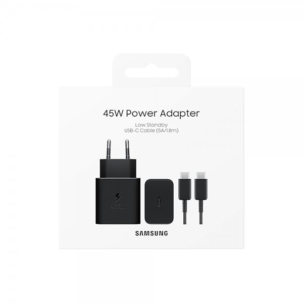 Samsung Original Lader med Kabel 45W Power Adapter Svart
