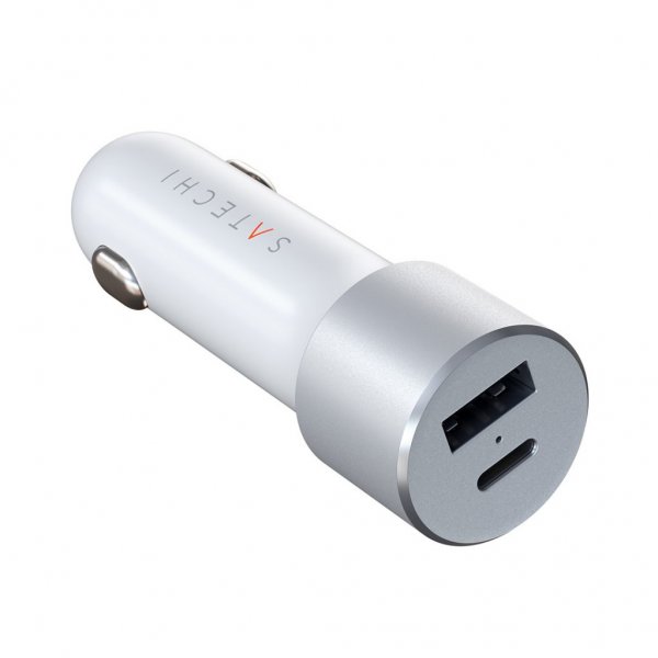 Satechi Mobillader til bil med PD 1xUSB-C och 1xUSB-A Sølv