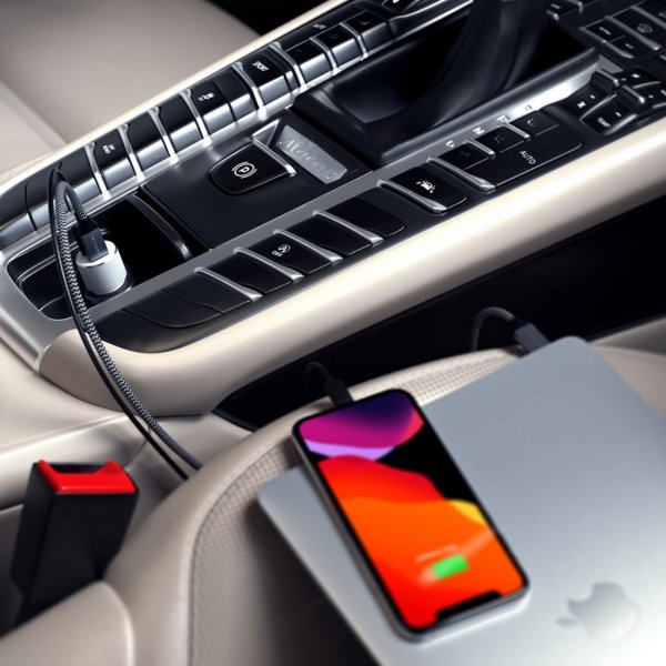 Satechi Mobillader til bil med PD 1xUSB-C och 1xUSB-A Sølv