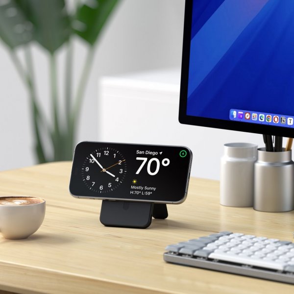 Satechi OntheGo Qi2 5K MagSafe-powerbank med stativ svart