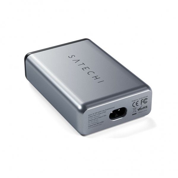 Satechi 75W PD reseLader med dubbla USB-C och USB-A uttag Grå