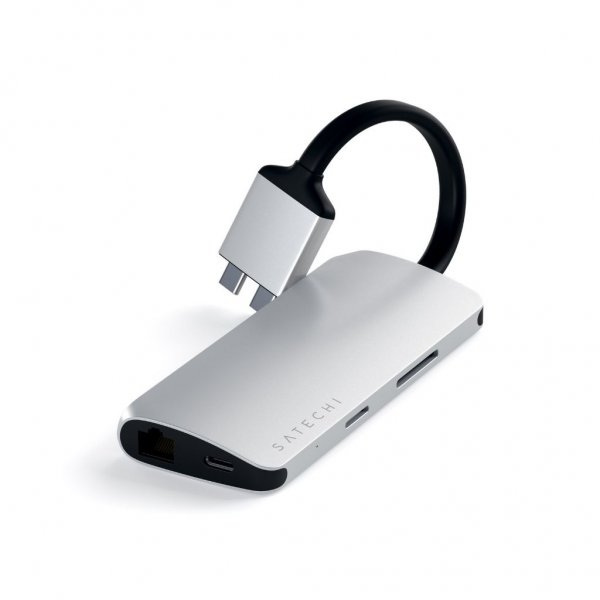 Satechi USB-C Multimedia Adapter Dual 4K HDMI Gigabit Ethernet Sølv