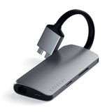 Satechi USB-C Multimedia Adapter Dual 4K HDMI Gigabit Ethernet Space Gray