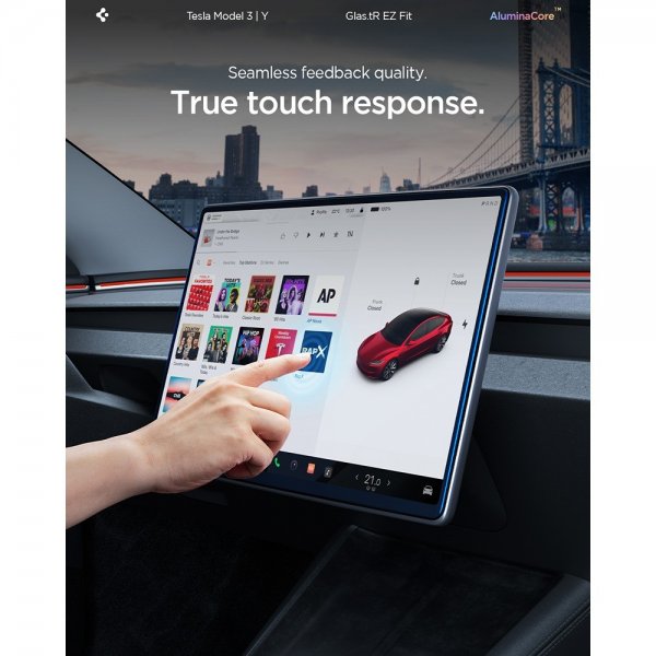 Spigen Skjermbeskytter GLAS.tR EZ Fit Tesla Model Y (2025/2026)/Model 3 (2024/2025/2026)