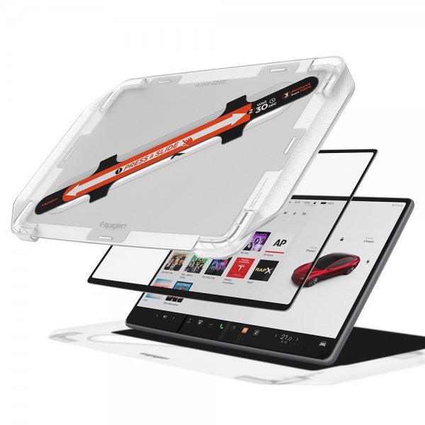 Spigen Skjermbeskytter GLAS.tR EZ Fit Tesla Model Y (2025/2026)/Model 3 (2024/2025/2026)