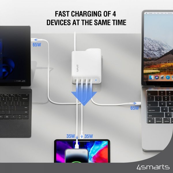 4smarts Skrivebord Lader GaN Flex Pro 200W 4 USB-C