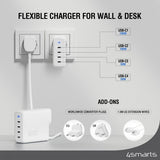4smarts Skrivebord Lader GaN Flex Pro 200W 4 USB-C
