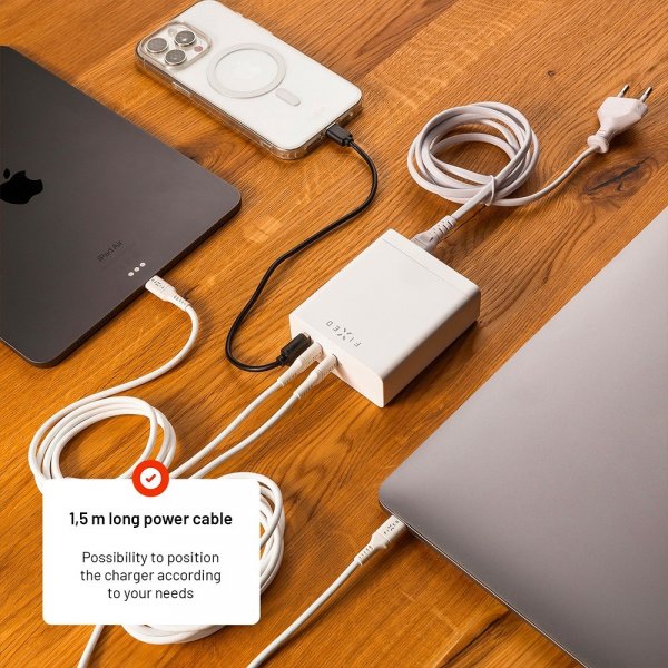 Fixed Skrivebord Lader GaN140 Charging Dock 2xUSB-C & 1xUSB-A