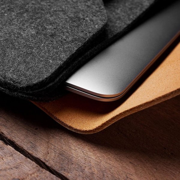 Mujjo Macbook Sleeve 12" Brun Svart