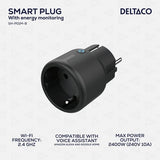 Deltaco Smart Home Smart plugg WiFi svart