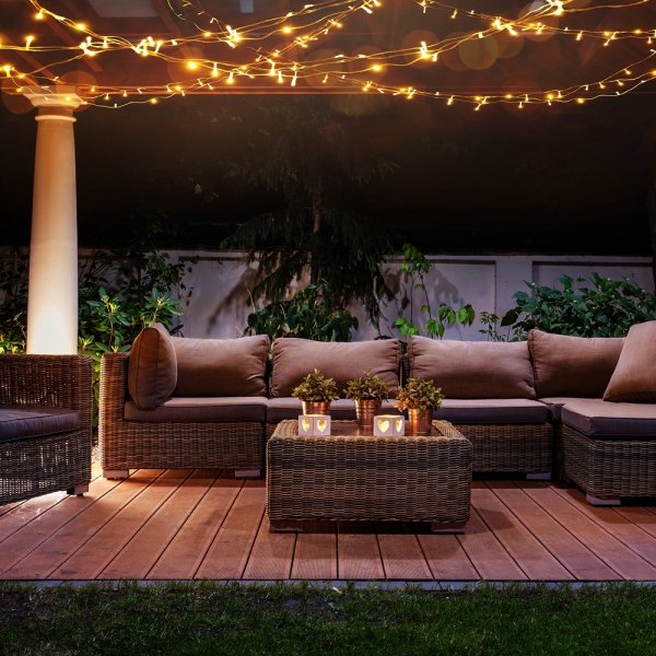 Deltaco Smart Home LED Light Chain 15m IP44 Warm White