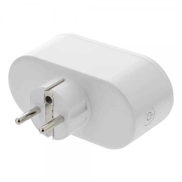 Deltaco Smart Home Smart plugg med doble stikkontakter og energiovervåking.